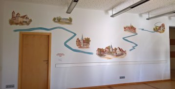 Wandgemälde im Adam-Schmitt-Saal (Gemeinden des Weschnitztals)