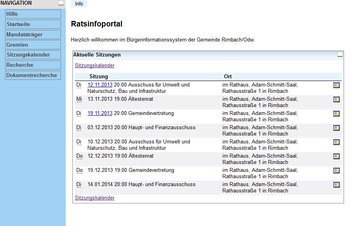 Screenshot Bürgerinformationsportal