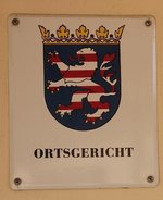 Schild Ortsgericht - Hessisches Wappen mit Schriftzug