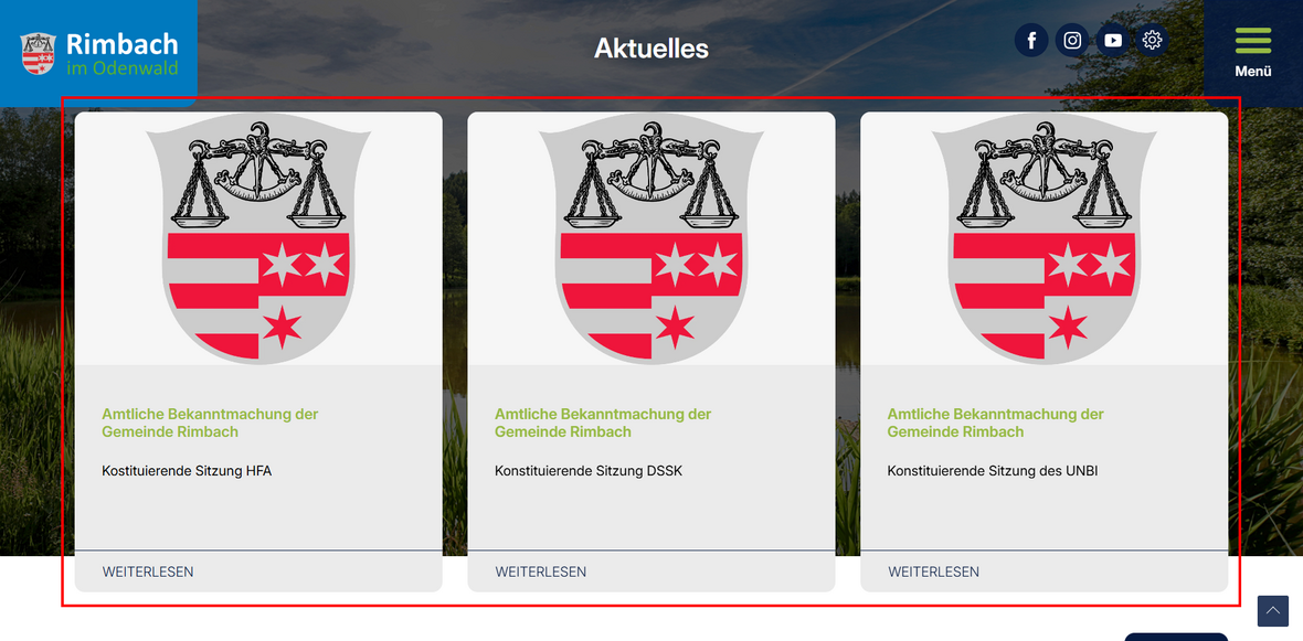 Aktuelles auf Website