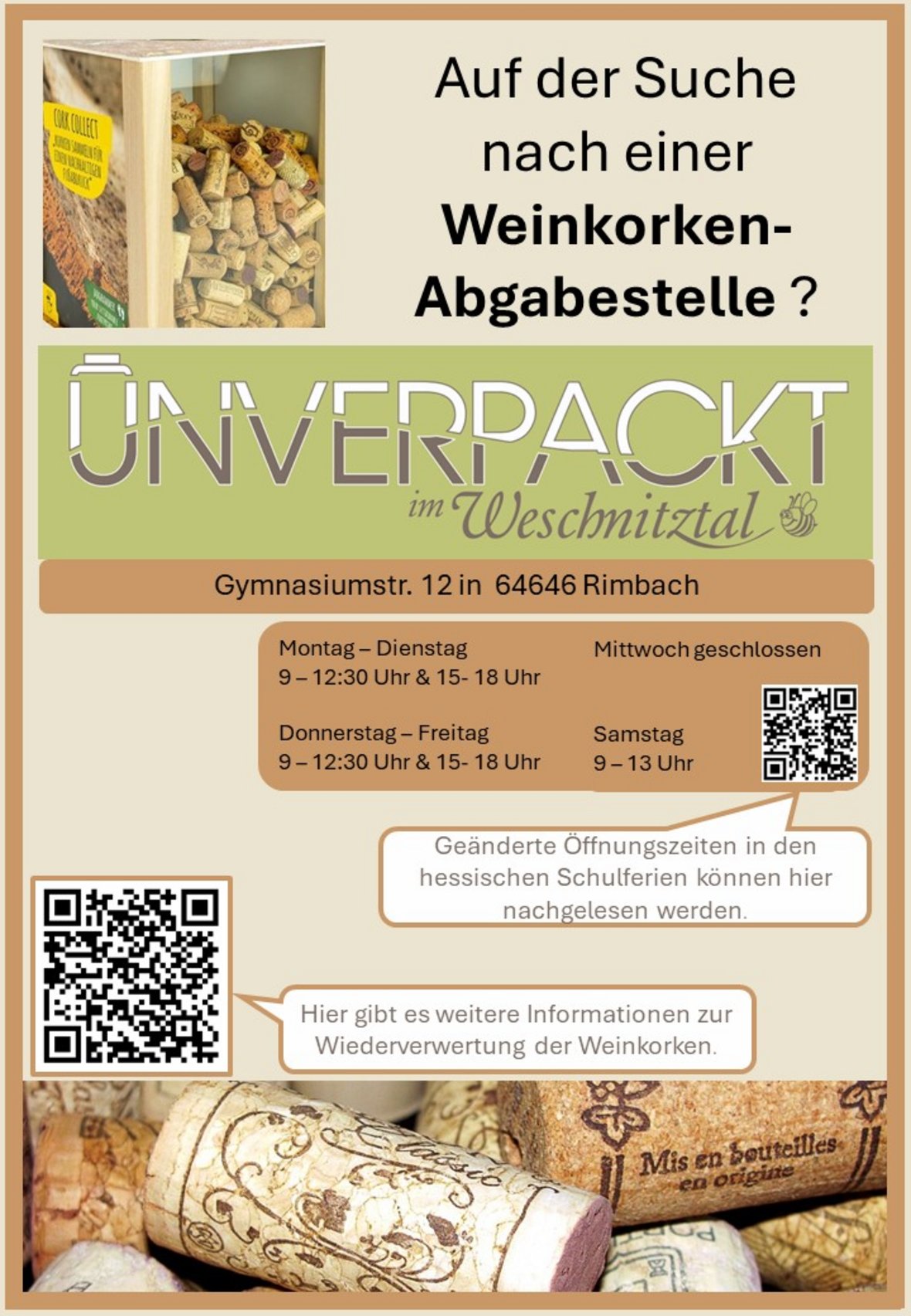 Information zur Weinkorkensammelstelle