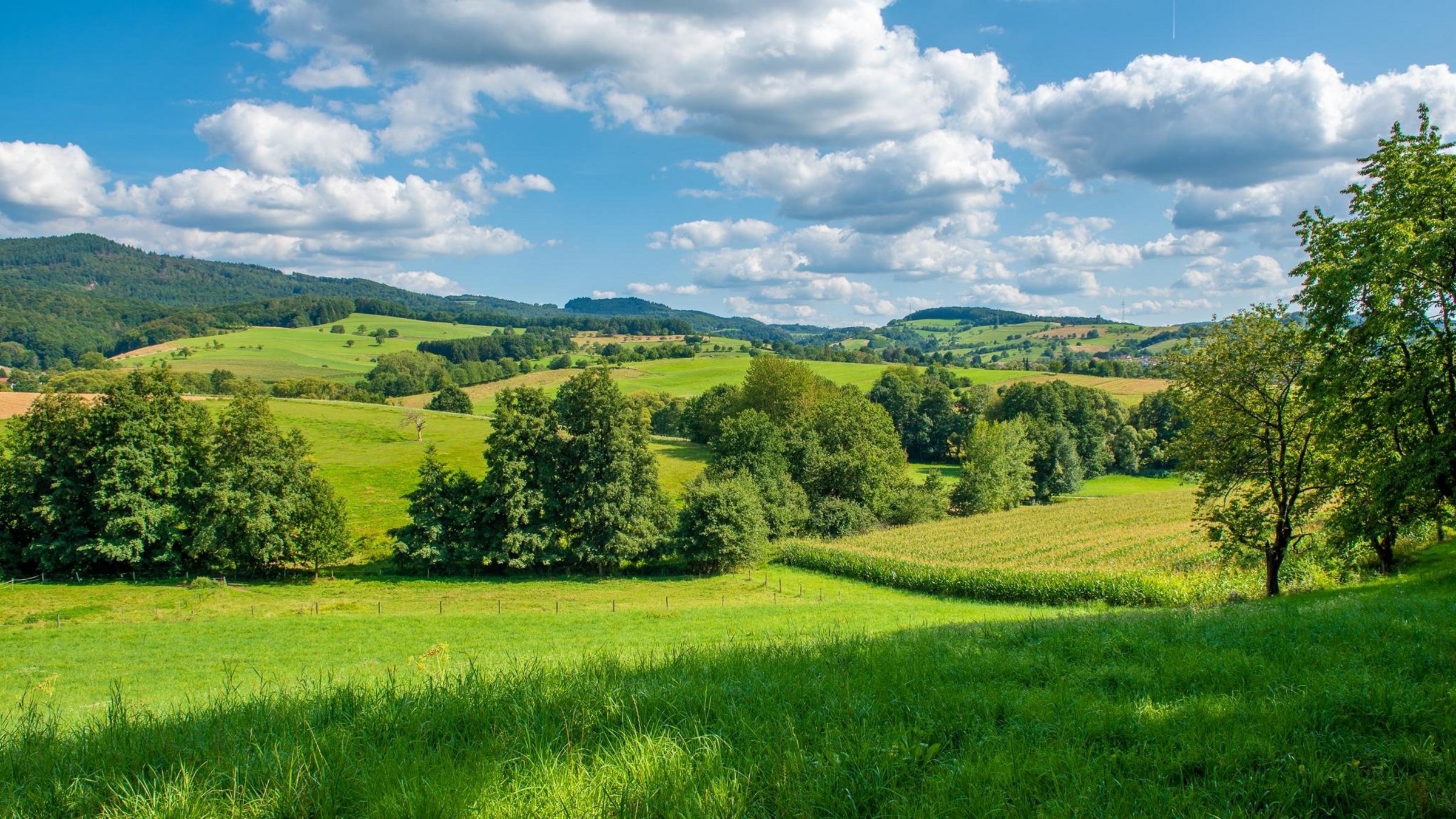 Herrliche Landschaft zum Radfahren und Wandern